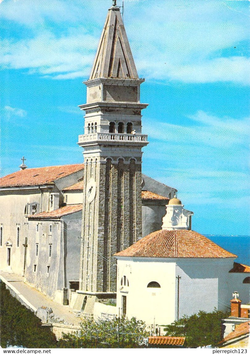 Piran - Eglise De Saint Georges Avec Clocher Et Baptistère - Slovénie