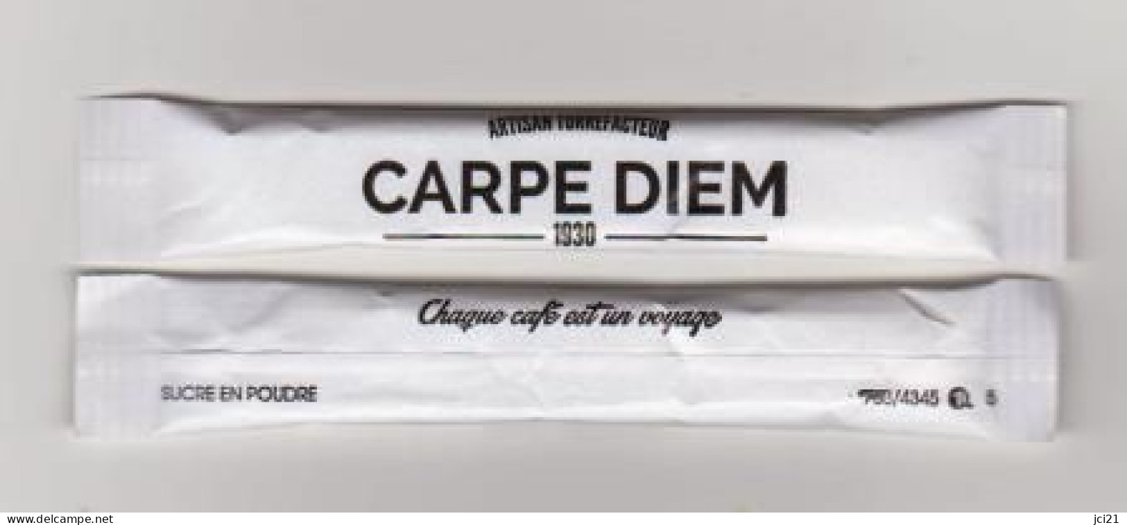 Stick De Sucre " CARPE DIEM 1930 "  Ajaccio Corse (scann Recto-verso) [S286]_Di473 - Sugars