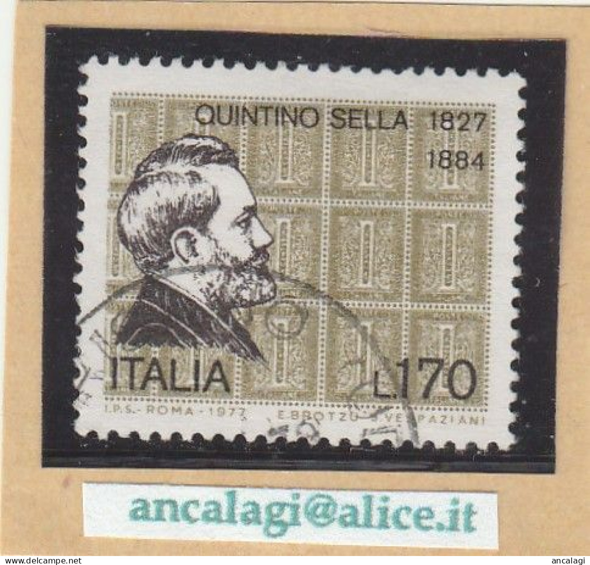 USATI ITALIA 1977 - Ref.0384 "QUINTINO SELLA" 1 Val. - - 1971-80: Gebraucht