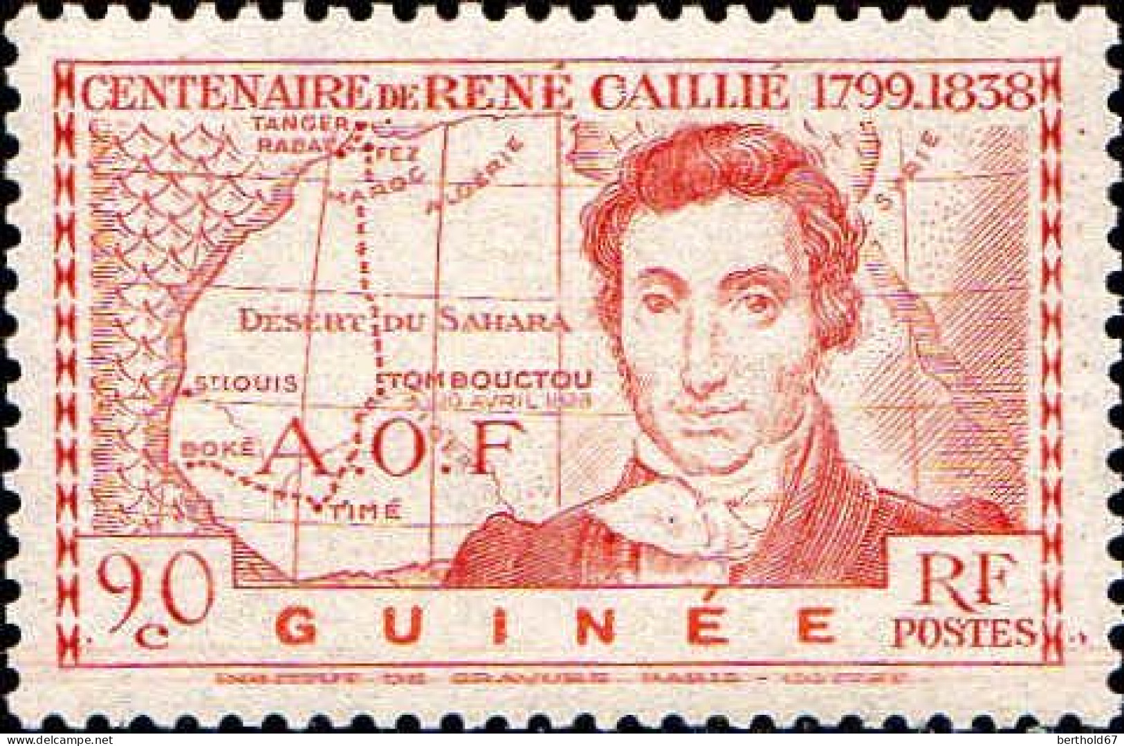 Guinée Poste N** Yv:148 Mi:162 René Caillié (G.trop.) - Ongebruikt