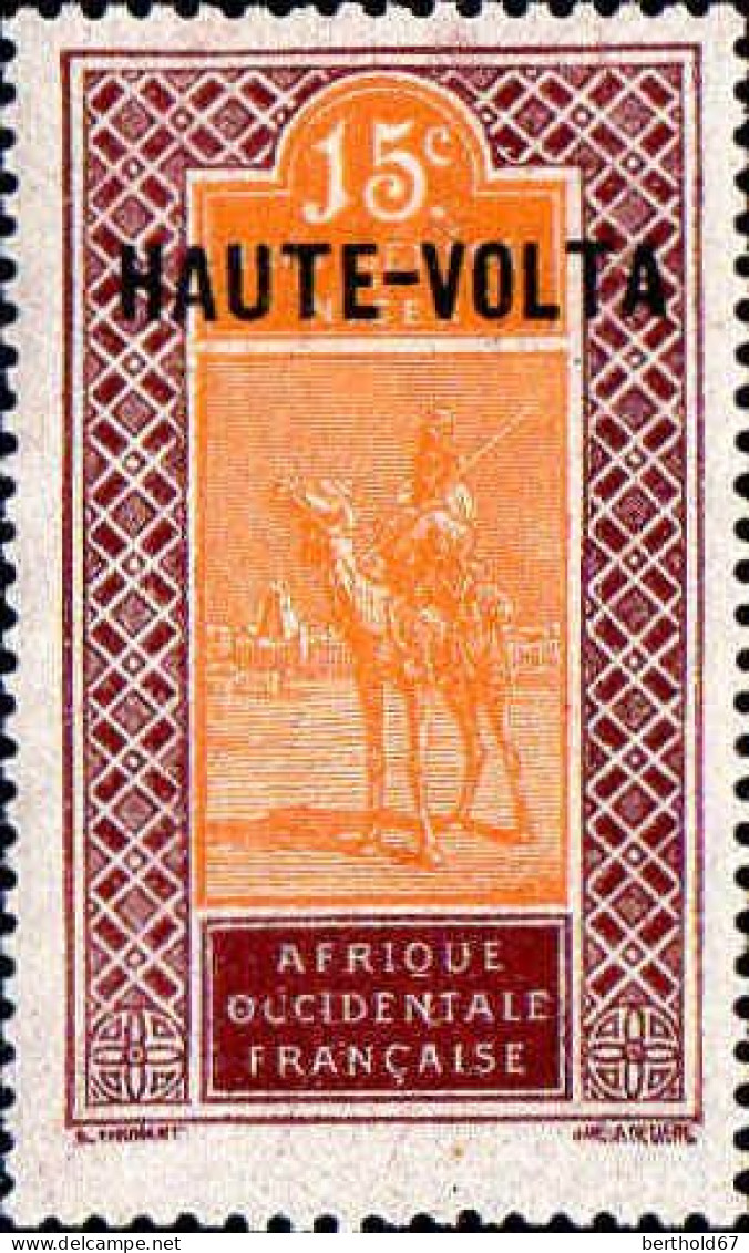 Hte-Volta Poste N** Yv: 6 Mi:6 Méhariste Targui (Petit Def.gomme) - Unused Stamps