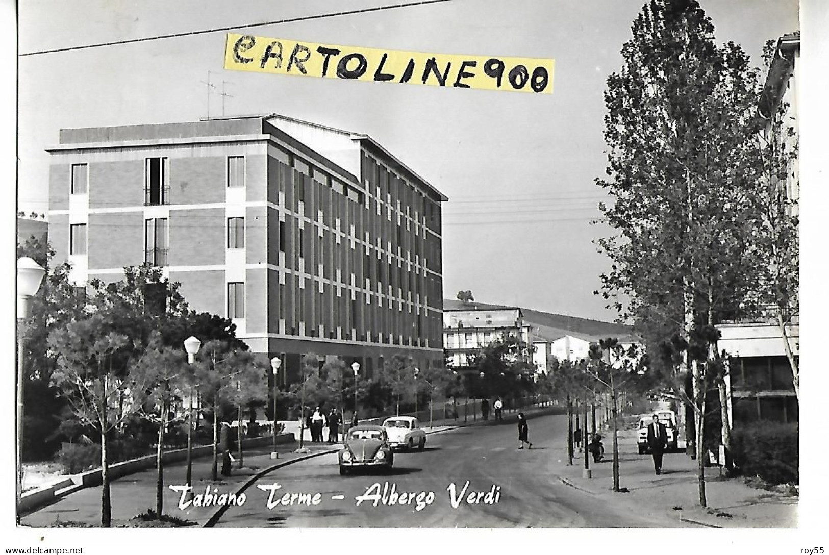 Emilia Romagna-parma-tabiano Terme Albergo Verdi Animata Veduta Via E Hotel Anni 60 - Sonstige & Ohne Zuordnung