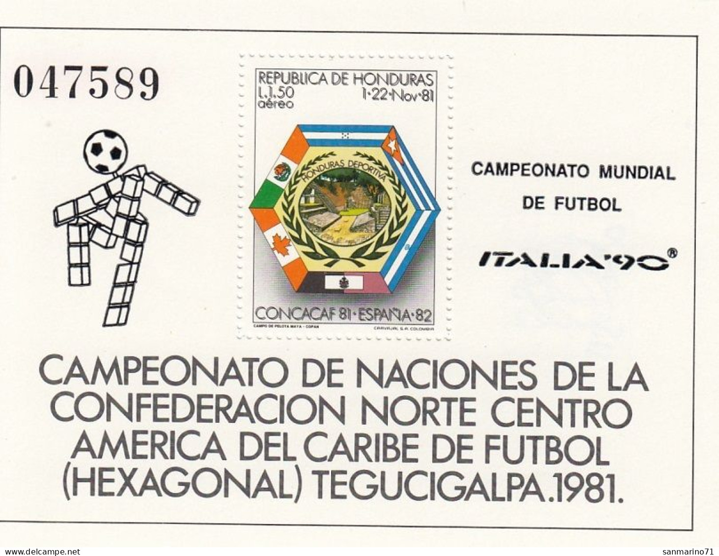 HONDURAS Block 44,unused - 1990 – Italien