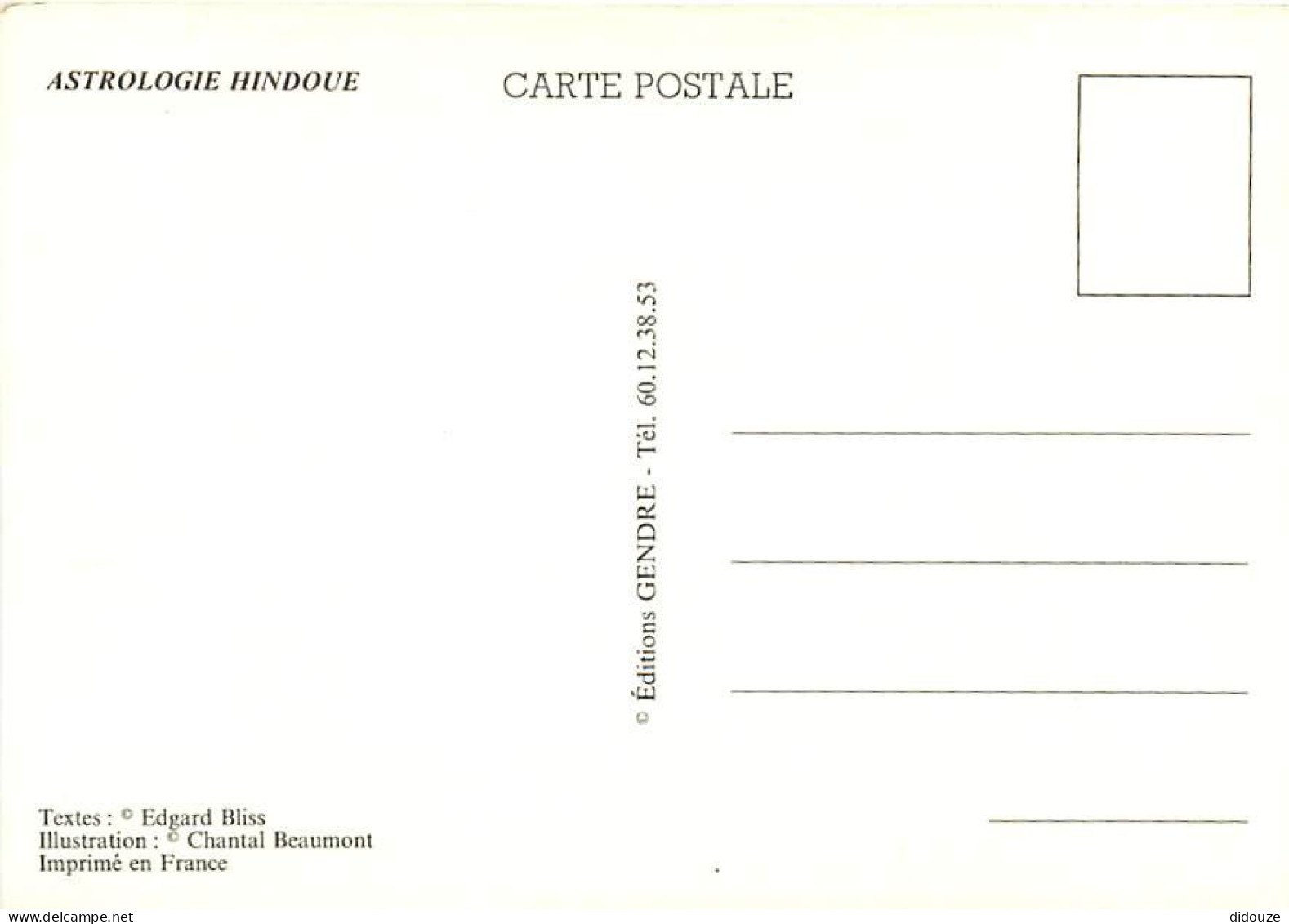 Astrologie - Astrologie Hindoue - Le Dhamus - Illustration Chantal Beaumont - CPM - Carte Neuve - Voir Scans Recto-Verso - Astrologie