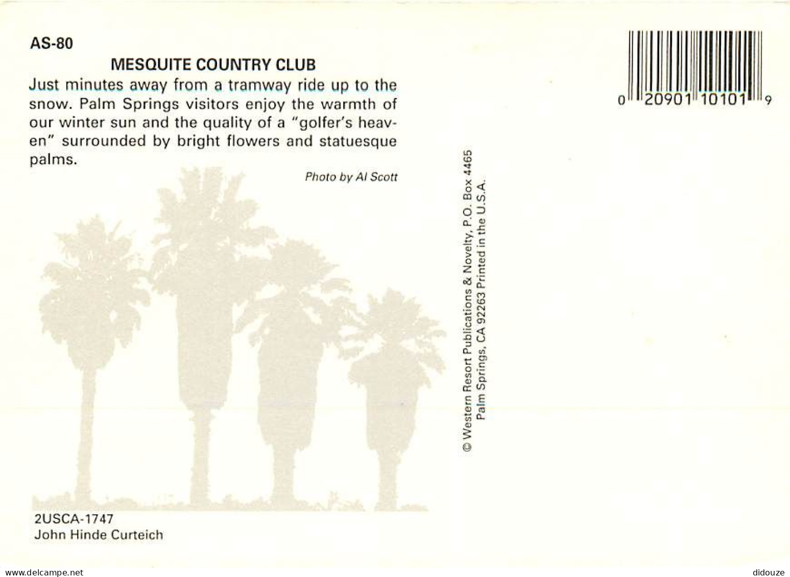 Etats Unis - Palm Springs - Mesquite Country Club - Etat De Californie - California State - CPM - Carte Neuve - Voir Sca - Palm Springs