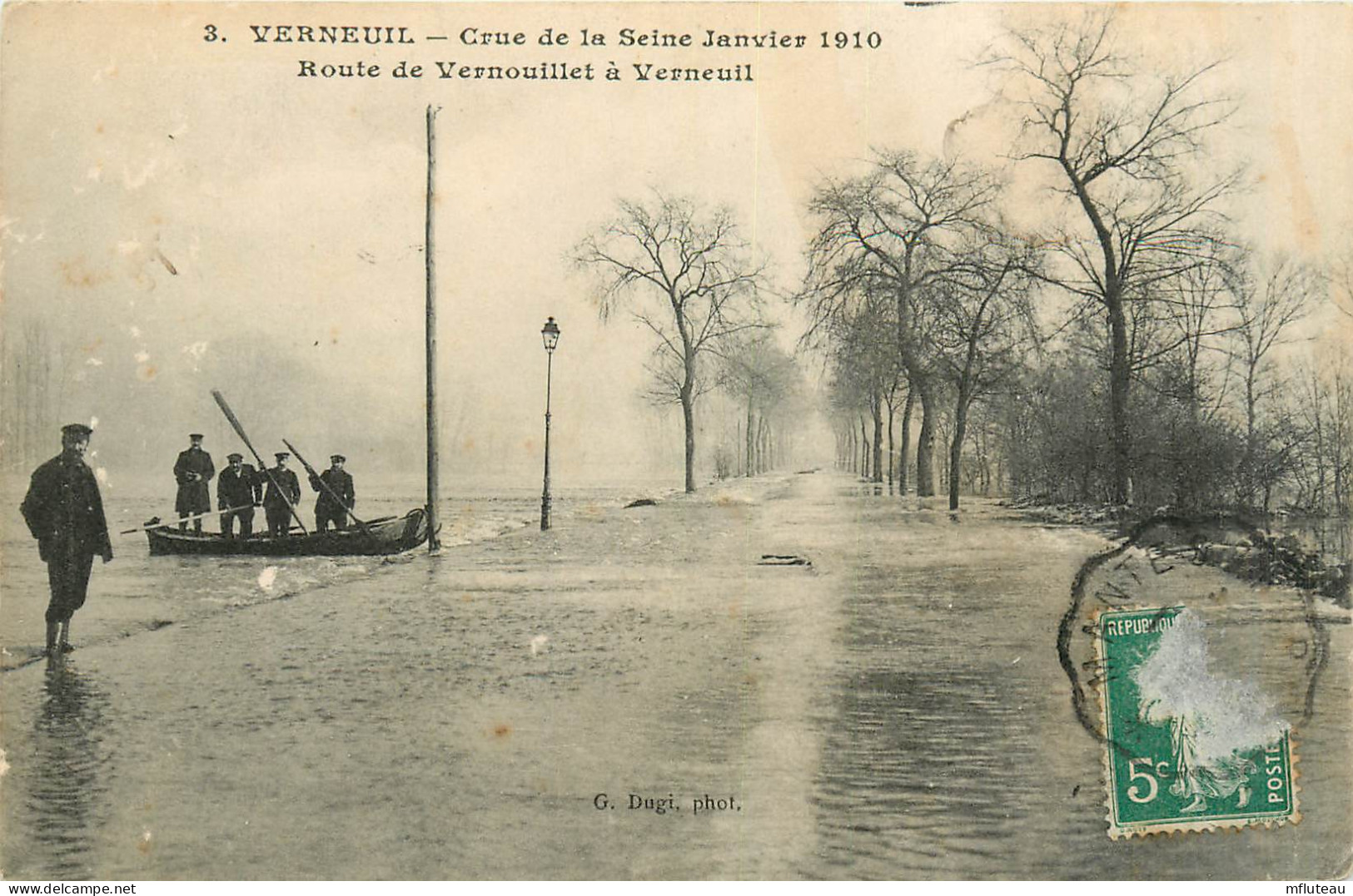 78* VERNEUIL Crue 1910 - Route De  Vernouillet      RL28,0209 - Verneuil Sur Seine
