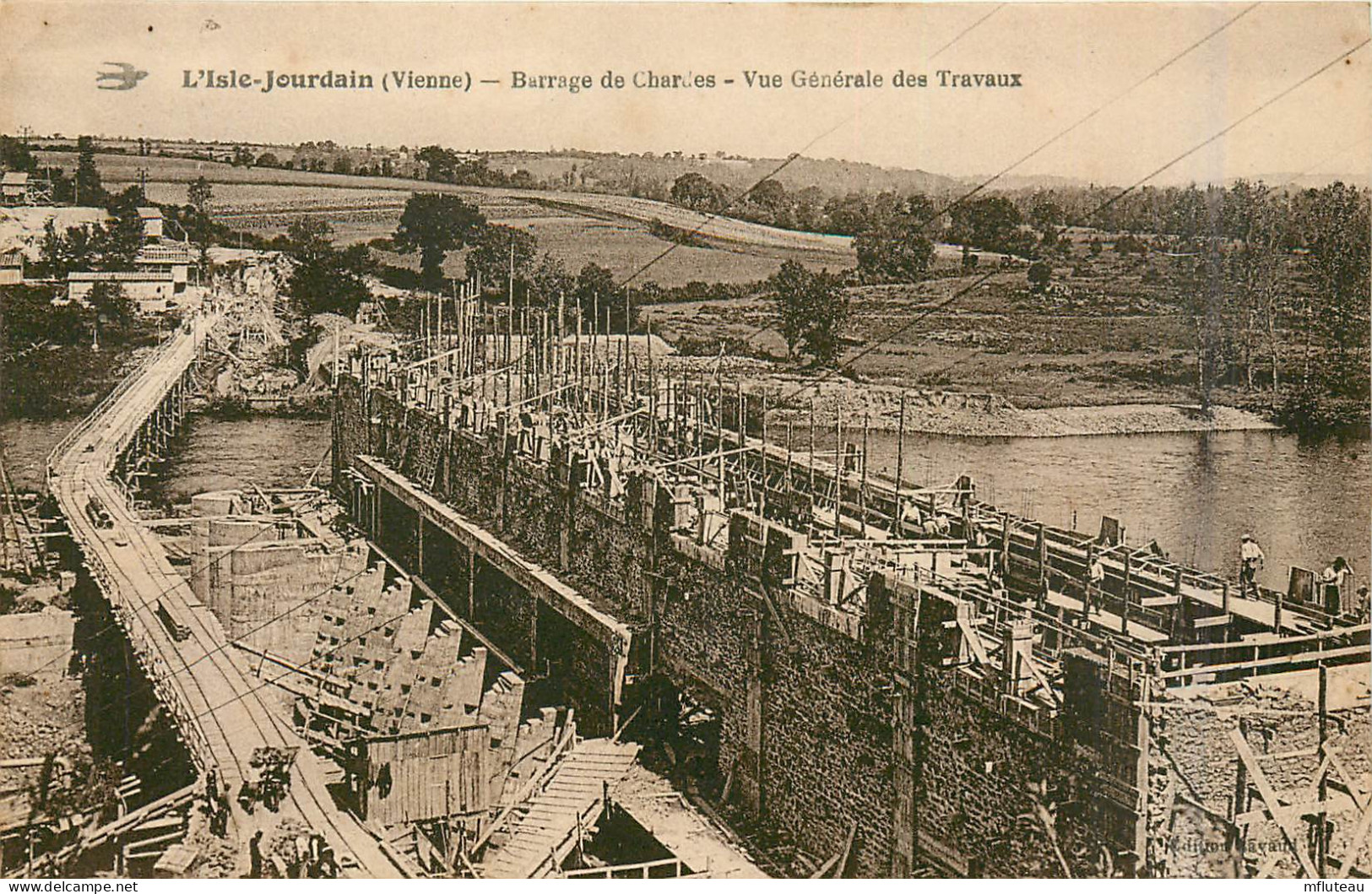 86* L ISLE JOURDAIN   Construction Du Barrage De Chardes      RL28,1312 - L'Isle Jourdain