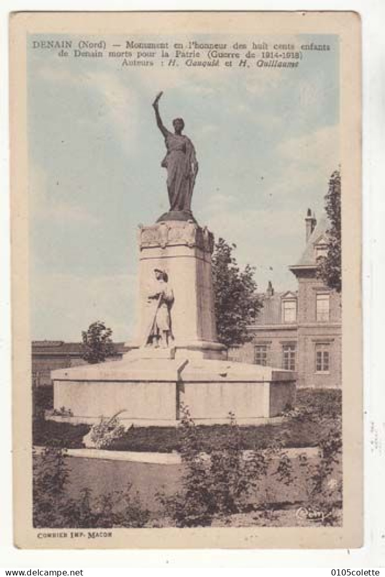 Carte France 59 - Denain - Monument En L'honneur Des Huit Cents Enfants Morts Pour La Patrie : PRIX FIXE - ( Cd070) - Monuments Aux Morts
