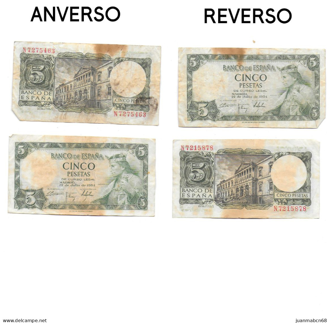 Coleccion De 19 Billetes De España (1931 / 1954) - Otros & Sin Clasificación