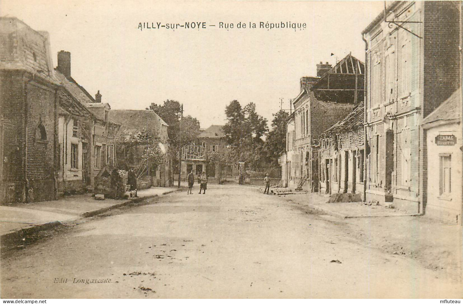 80* AILLY S/NOYE  Rue De La Republique - Ruines WW1  RL31,0490 - Ailly Sur Noye