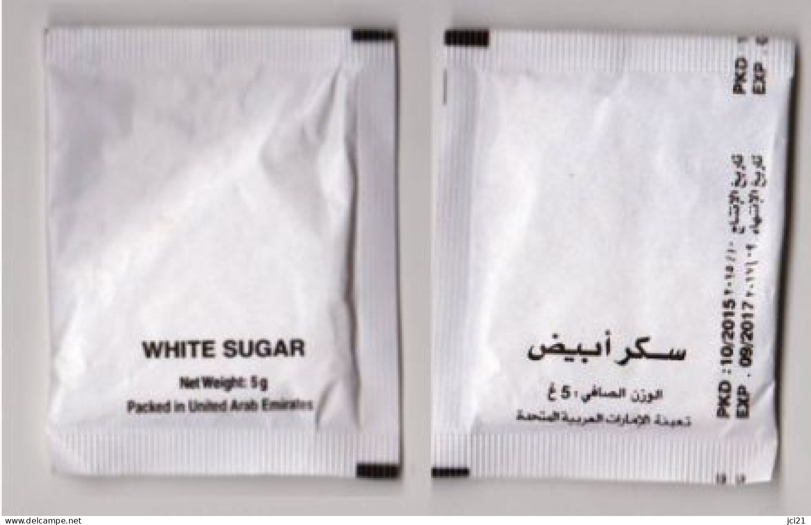 Sachet De Sucre " WHITE SUGAR "  DUBAI Emirats Arabes Unis (scann Recto-verso) [S129]_Di203 - Sucres