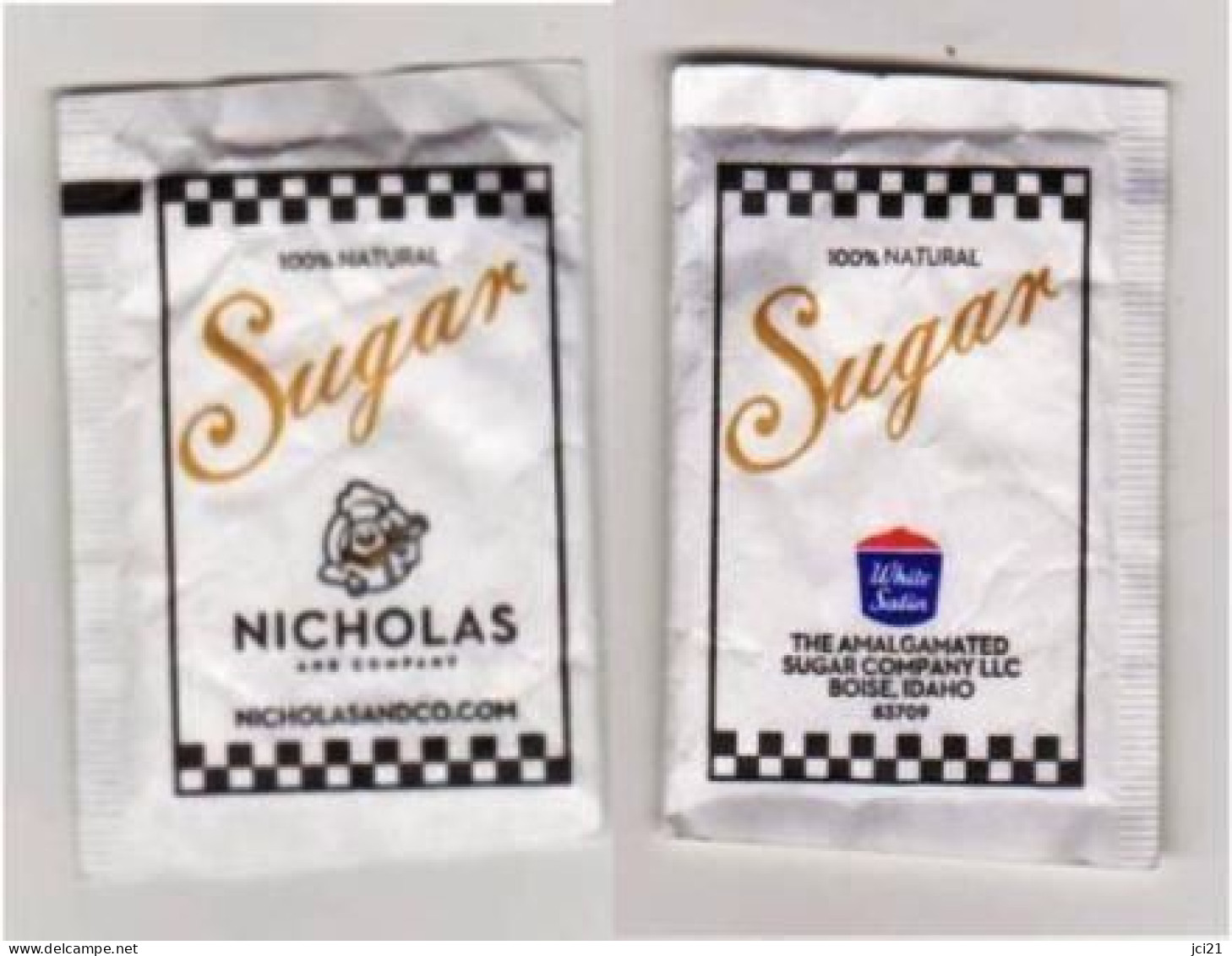 Sachet De Sucre " Sugar NICHOLAS " Etats Unis USA Idaho  (scann Recto-verso) [S233]_Di525 - Sugars