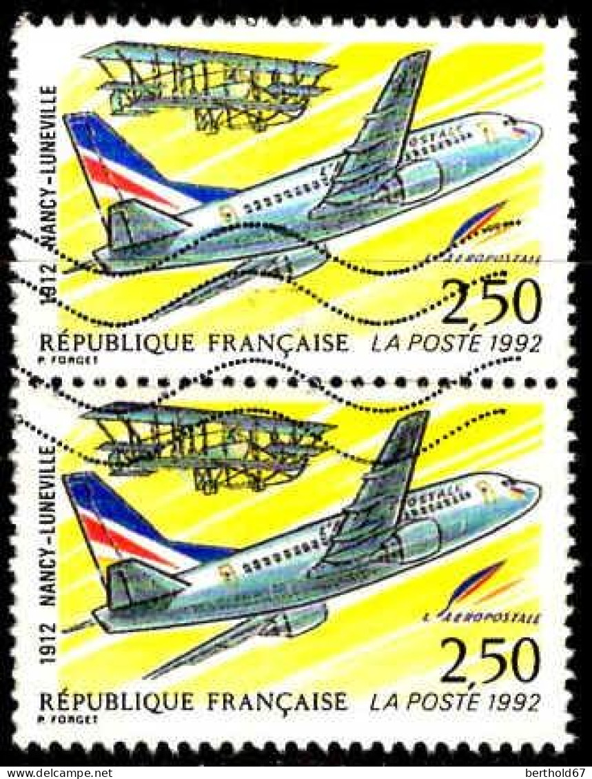 France Poste Obl Yv:2778 Mi:2925 Nancy-Luneville L'Aéropostale Airbus Paire (Lign.Ondulées) - Gebraucht