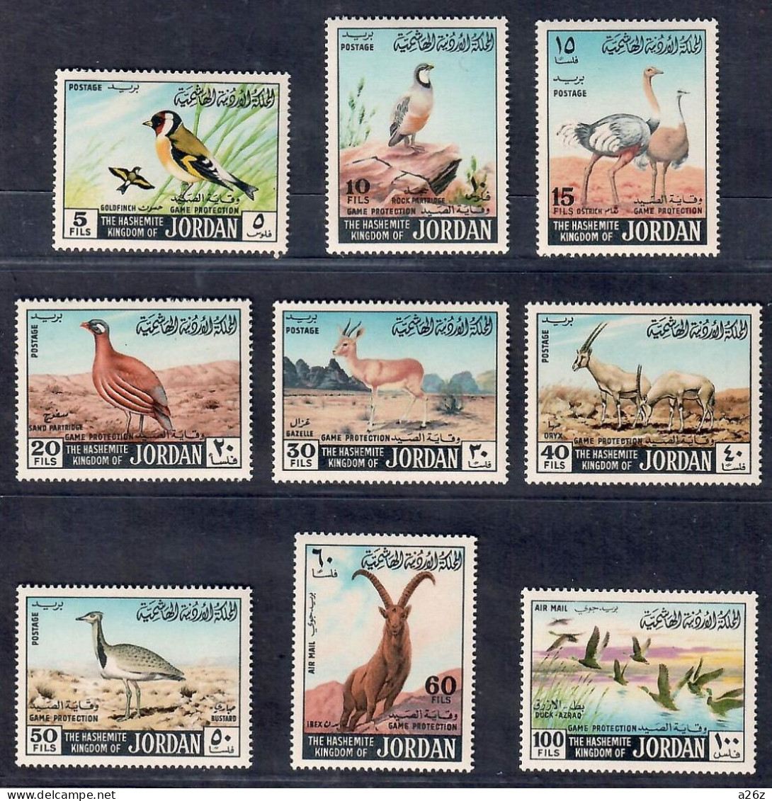 Jordan Protected Game Birds And Animals 9V MNH - Jordanie