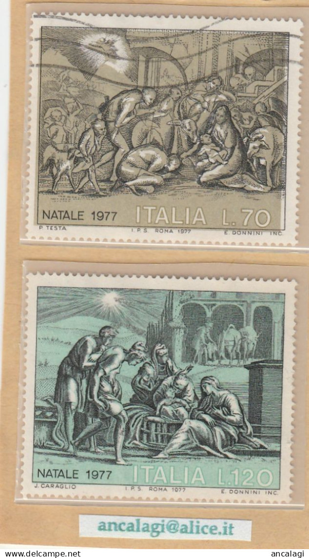 USATI ITALIA 1977 - Ref.0386A "NATALE" Serie Di 2 Val. - - 1971-80: Usati