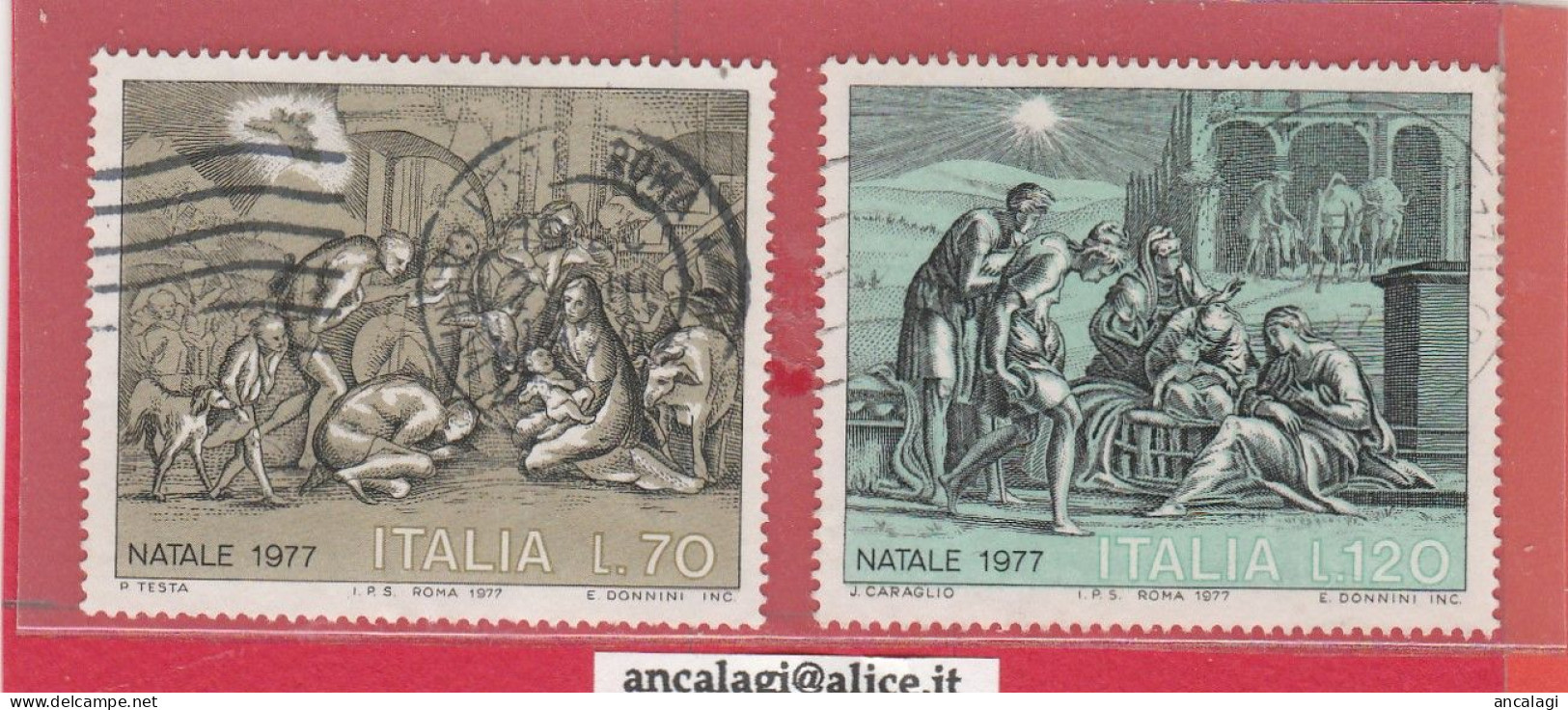 USATI ITALIA 1977 - Ref.0386B "NATALE" Serie Di 2 Val. - - 1971-80: Used