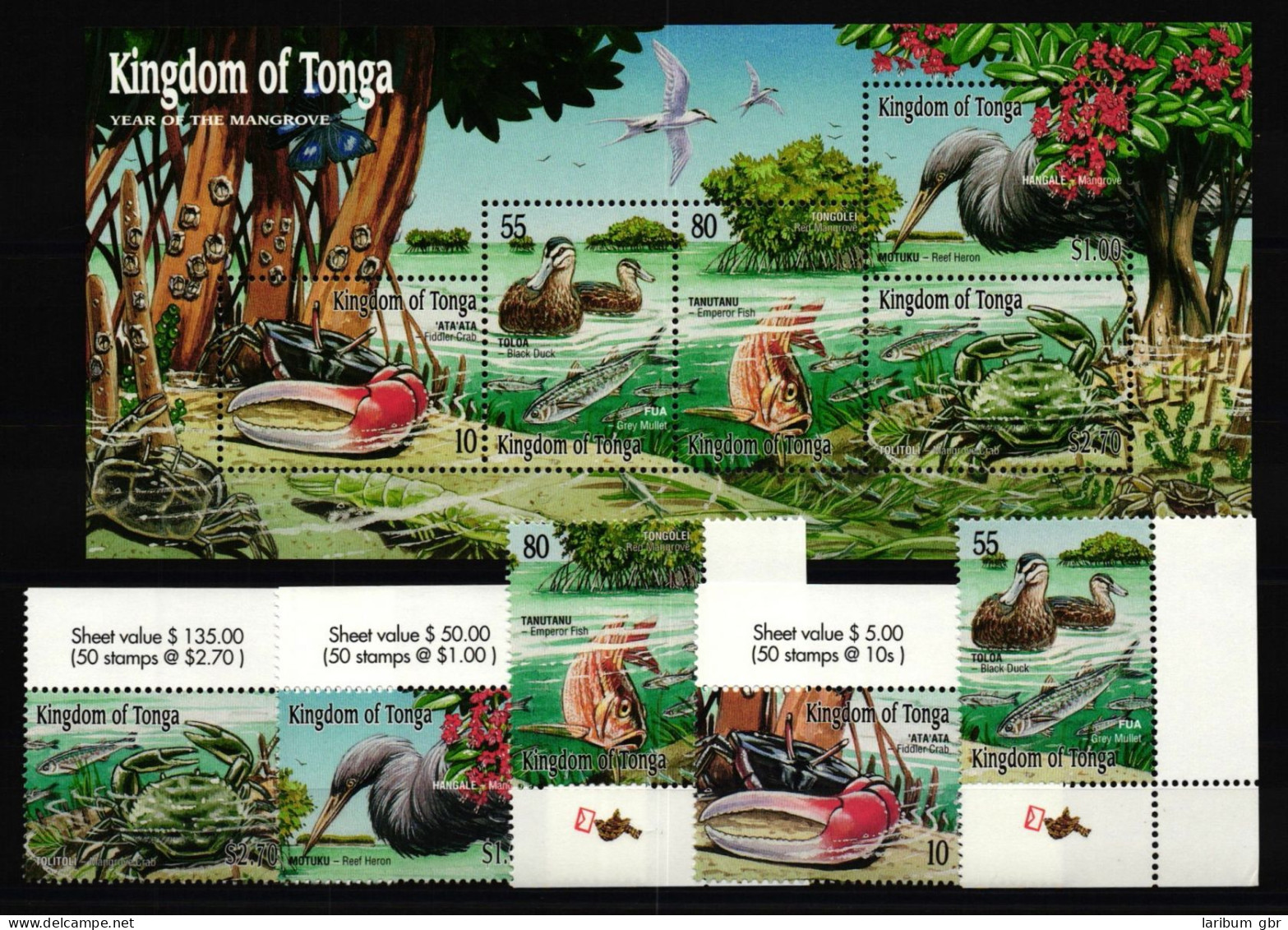 Tonga 1595-1599 Und Block 40 Postfrisch Umwelt #KC655 - Tonga (1970-...)