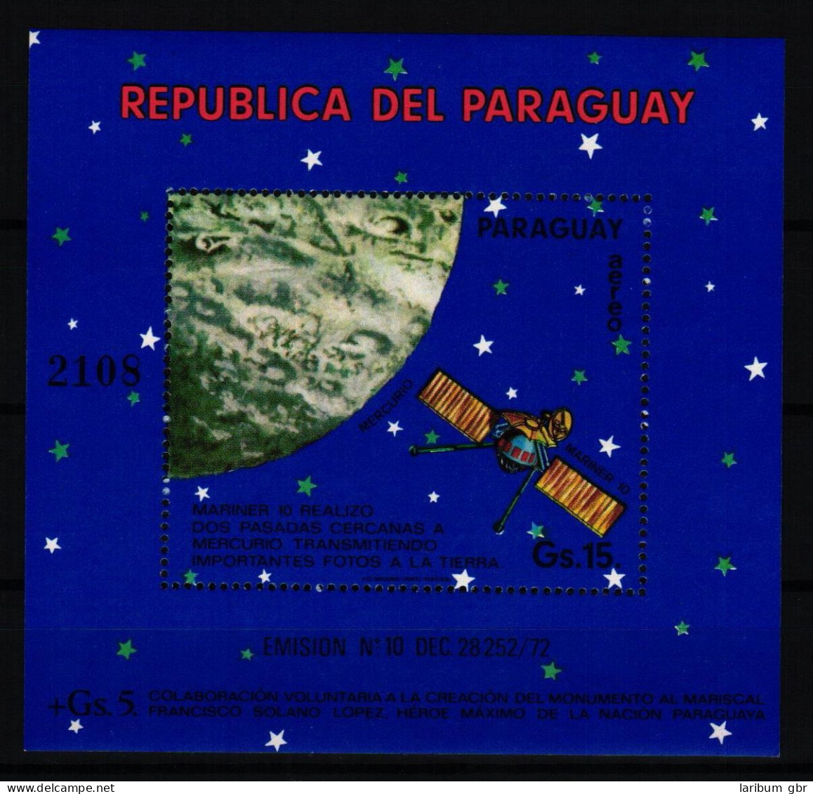 Paraguay Block 231 Postfrisch Raumfahrt #KC759 - Paraguay