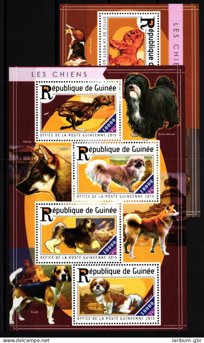 Guinea 11068-11071 Und Block 2510 Postfrisch Kleinbogen / Hunde #KC728 - Guinea (1958-...)