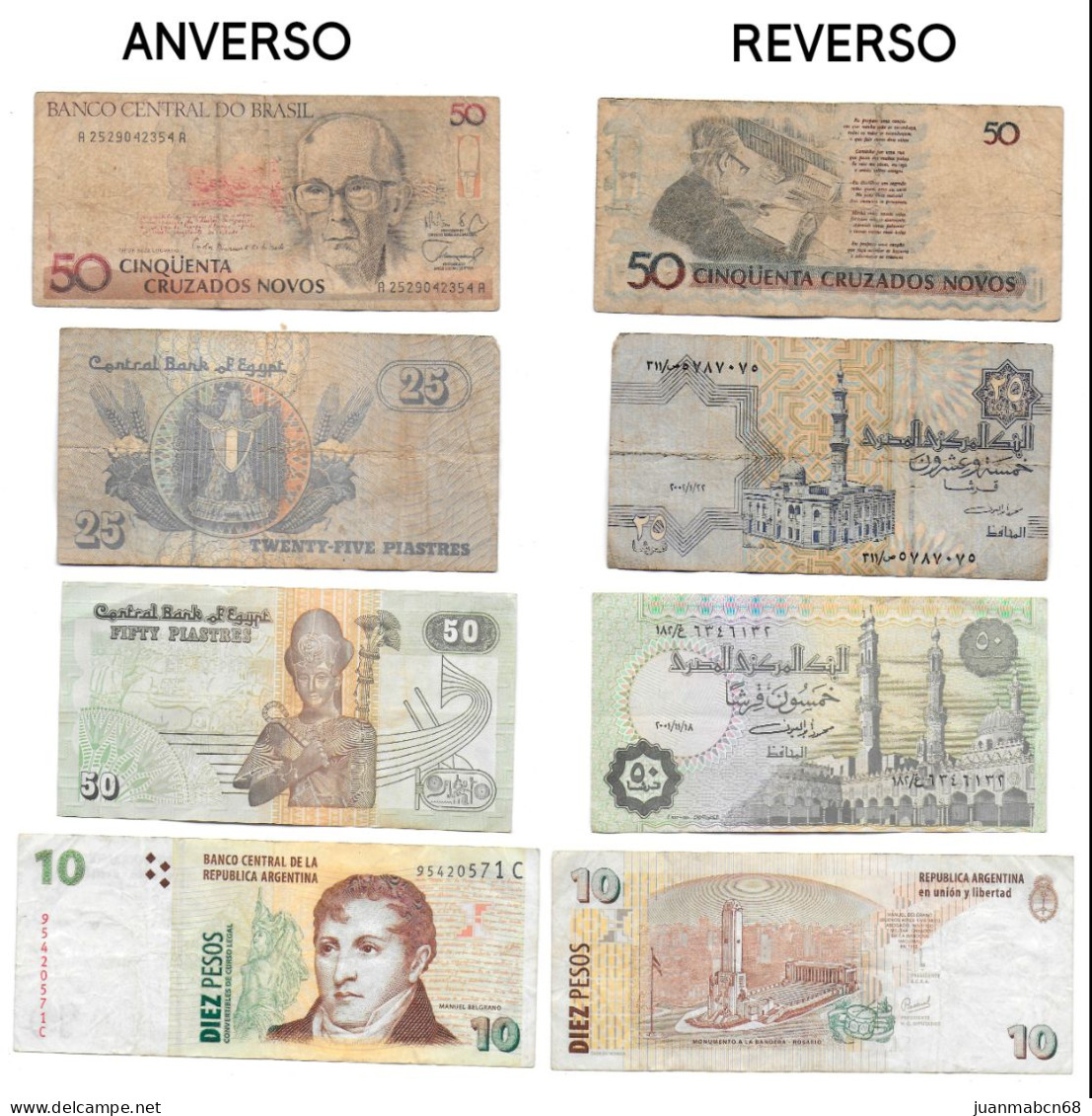 Coleccion de 26 billetes de todo el mundo (1940 / 1992)