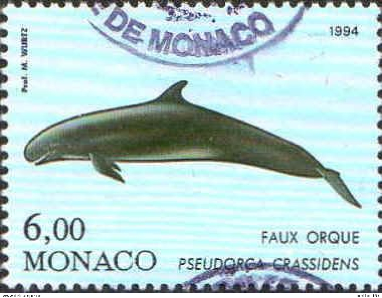 Monaco Poste Obl Yv:1928 Mi:2171  Faux Orque Pseudorca Crassidens (Beau Cachet Rond) - Gebraucht