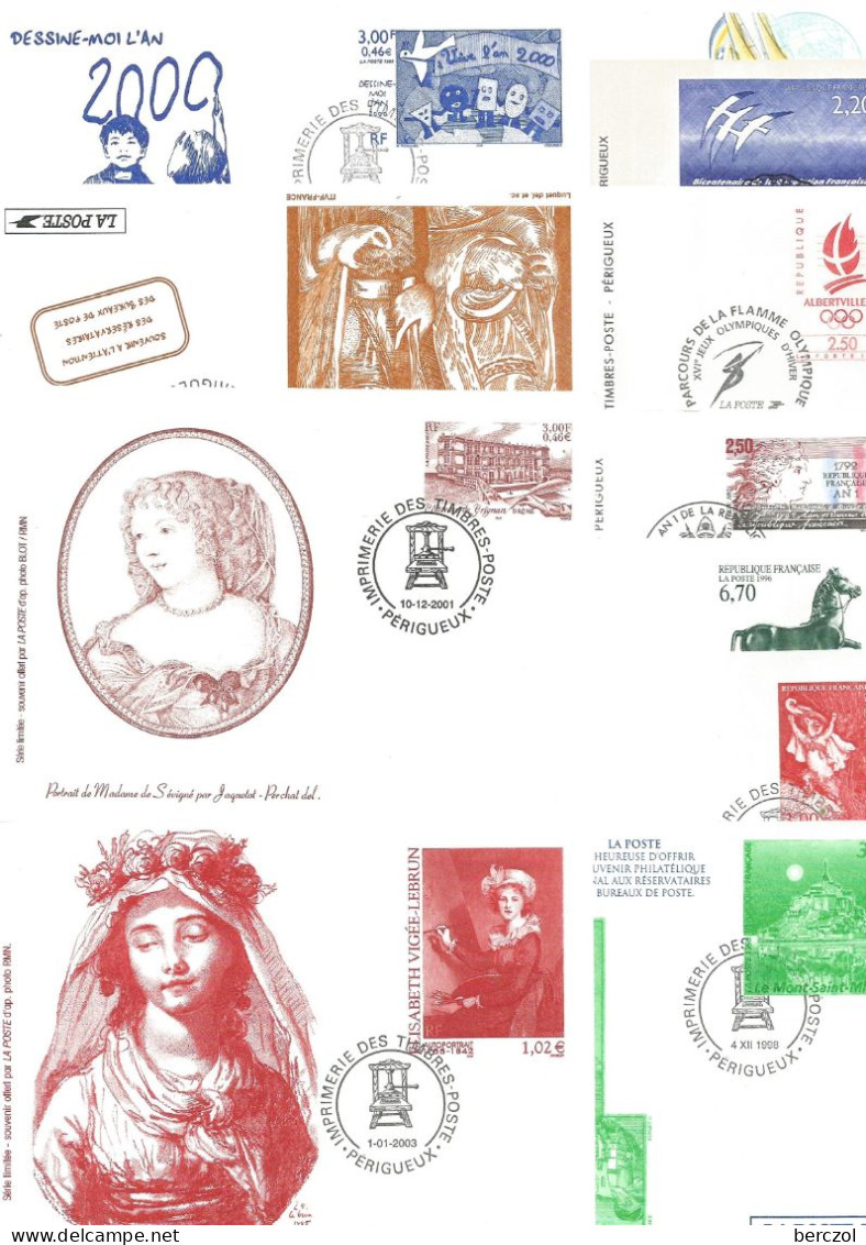 FRANCE ANNEE 1989/2003 LOT DE 11 CP SOUVENIR PHILATHELIQUE DE LA POSTE POUR LES RESERVATAIRES TB - Lots Et Collections : Entiers Et PAP