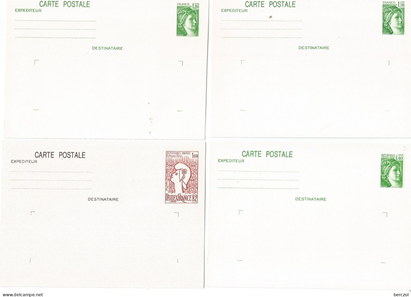 FRANCE ANNEE 1965/1984 ENTIERS  LOT DE 20 CP NEUFS** MNH (DETAIL VOIR SCANS) TB - Colecciones & Series: PAP