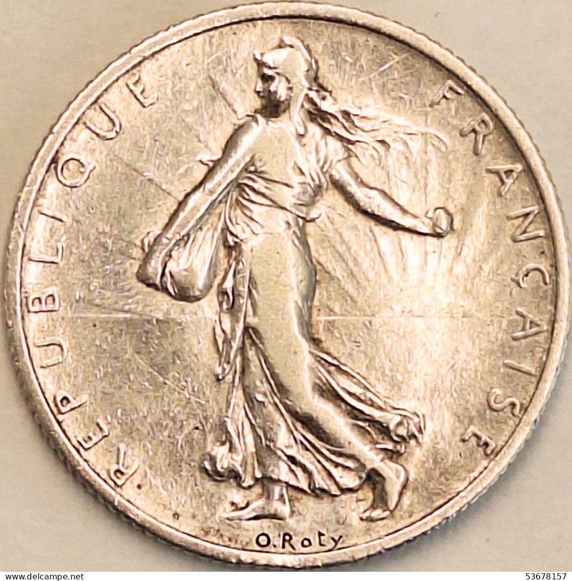 France - 2 Francs 1917, KM# 845.1, Silver (#4099) - 2 Francs