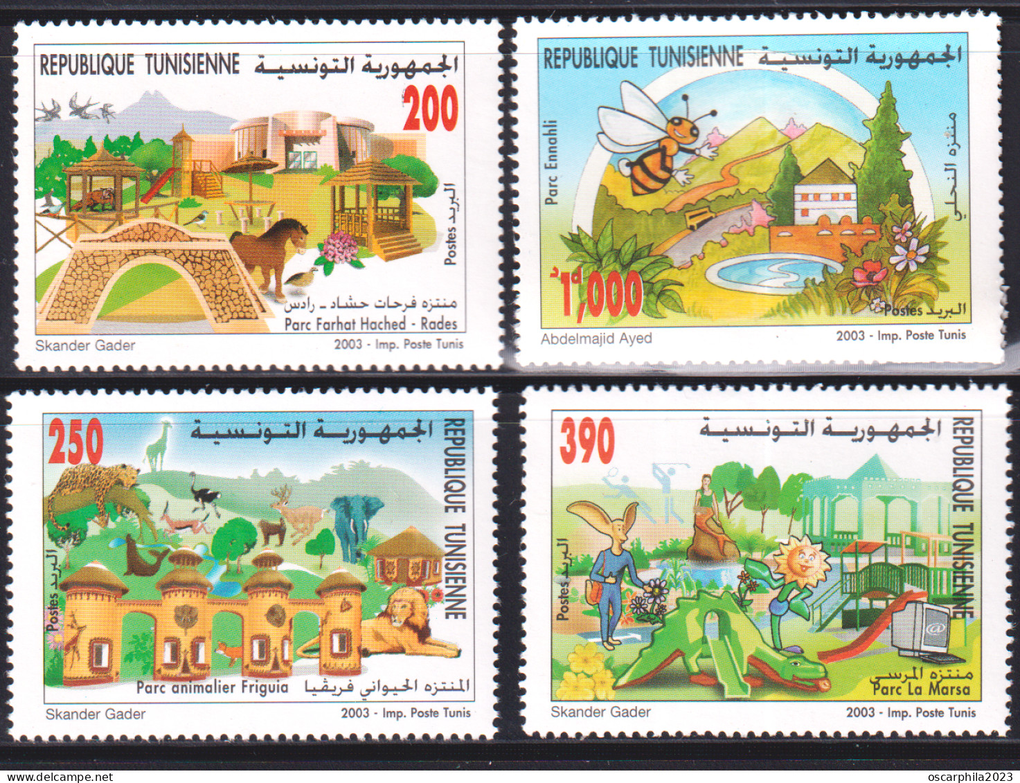 2003-Tunisie / Y&T 1483 -- 1486 - Les Parcs En Tunisie Faune ; Série Compléte - 4V / MNH***** - Paarden