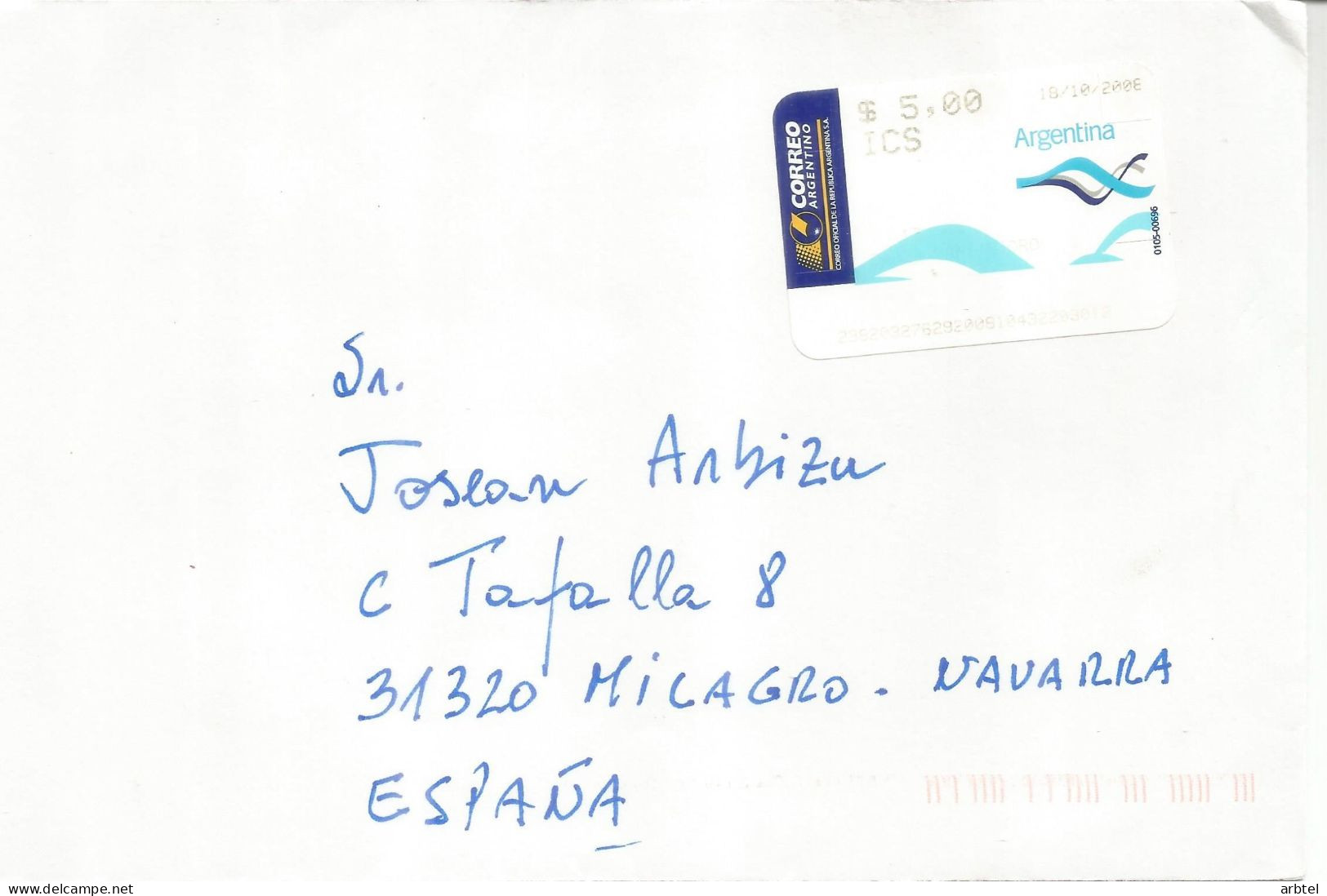 ARGENTINA CC ATM 2008 - Lettres & Documents