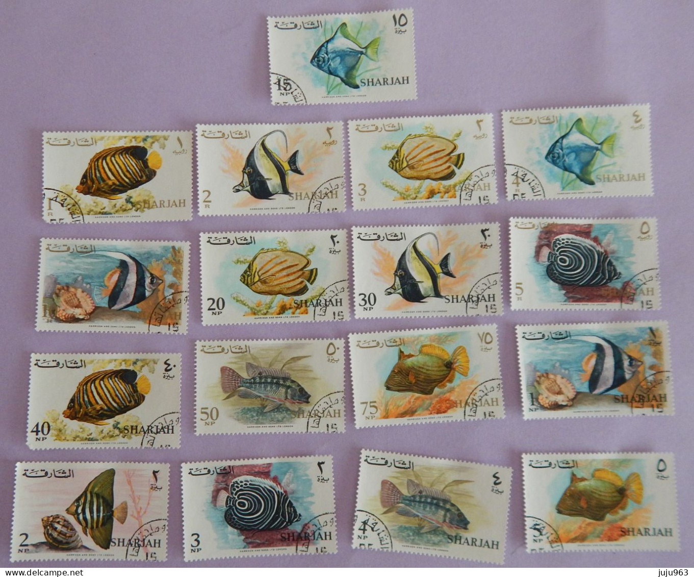 SHARJAH YT 149/165 OBLITERES "POISSONS" ANNÉE 1966 - Schardscha