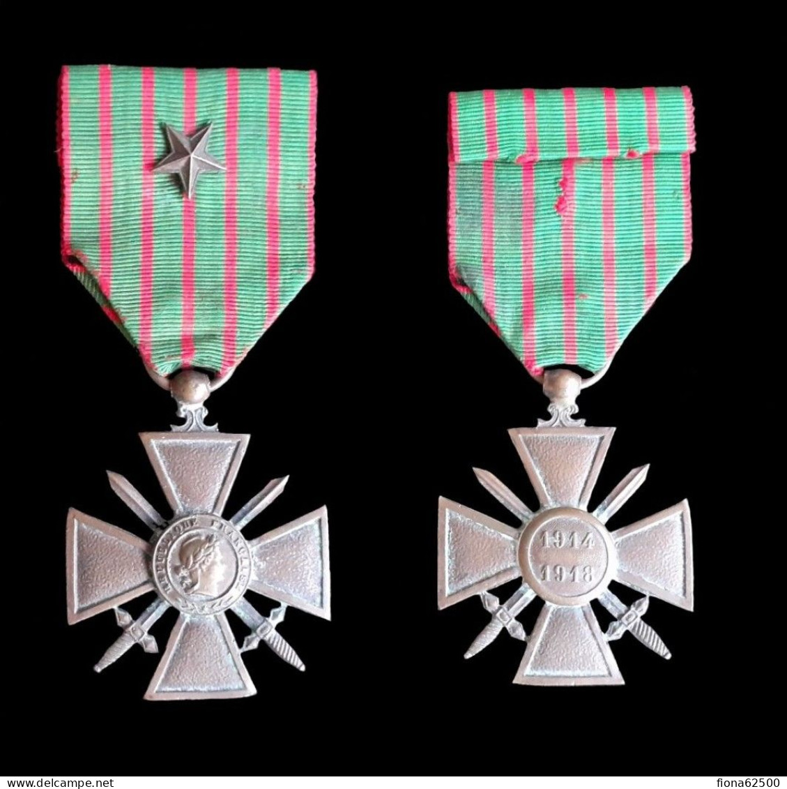 CROIX DE GUERRE . 1914 - 1918 . - Francia