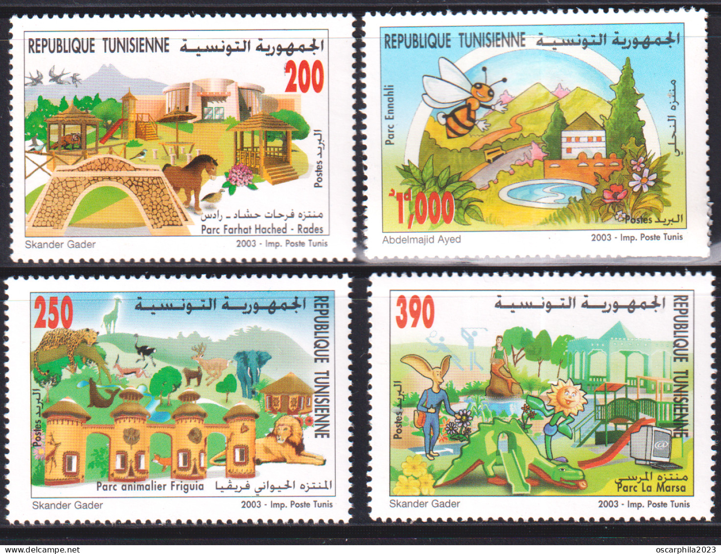 2003-Tunisie / Y&T 1483 -- 1486 - Les Parcs En Tunisie Faune ; Série Compléte - 4V / MNH***** - Ostriches
