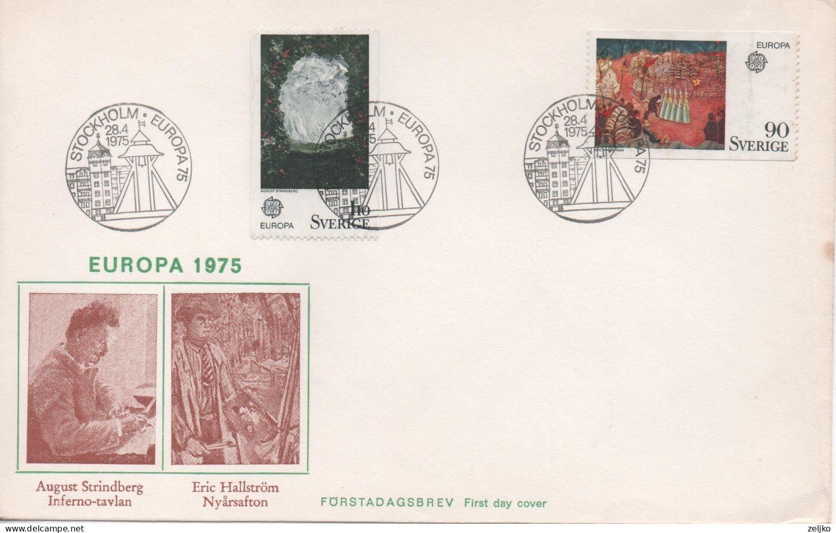 Sweden, Europa 1975, FDC - Briefe U. Dokumente