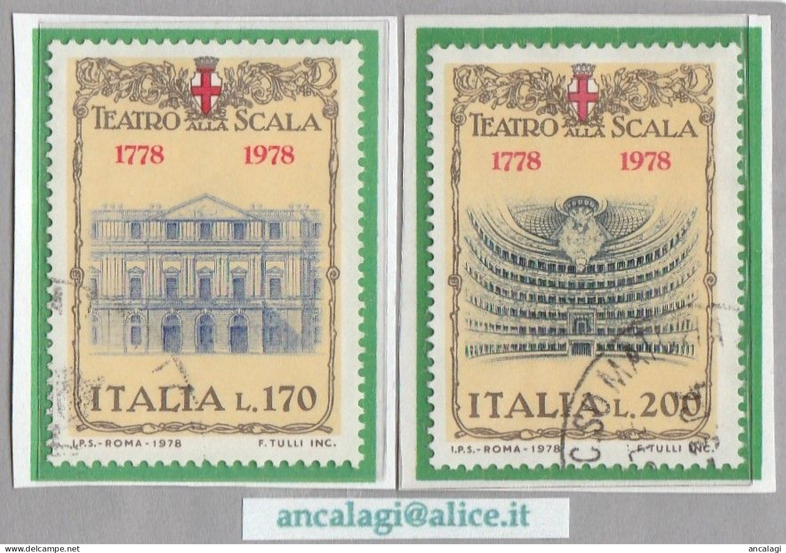 USATI ITALIA 1978 - Ref.0387 "TEATRO ALLA SCALA" Serie Di 2 Val. - - 1971-80: Used