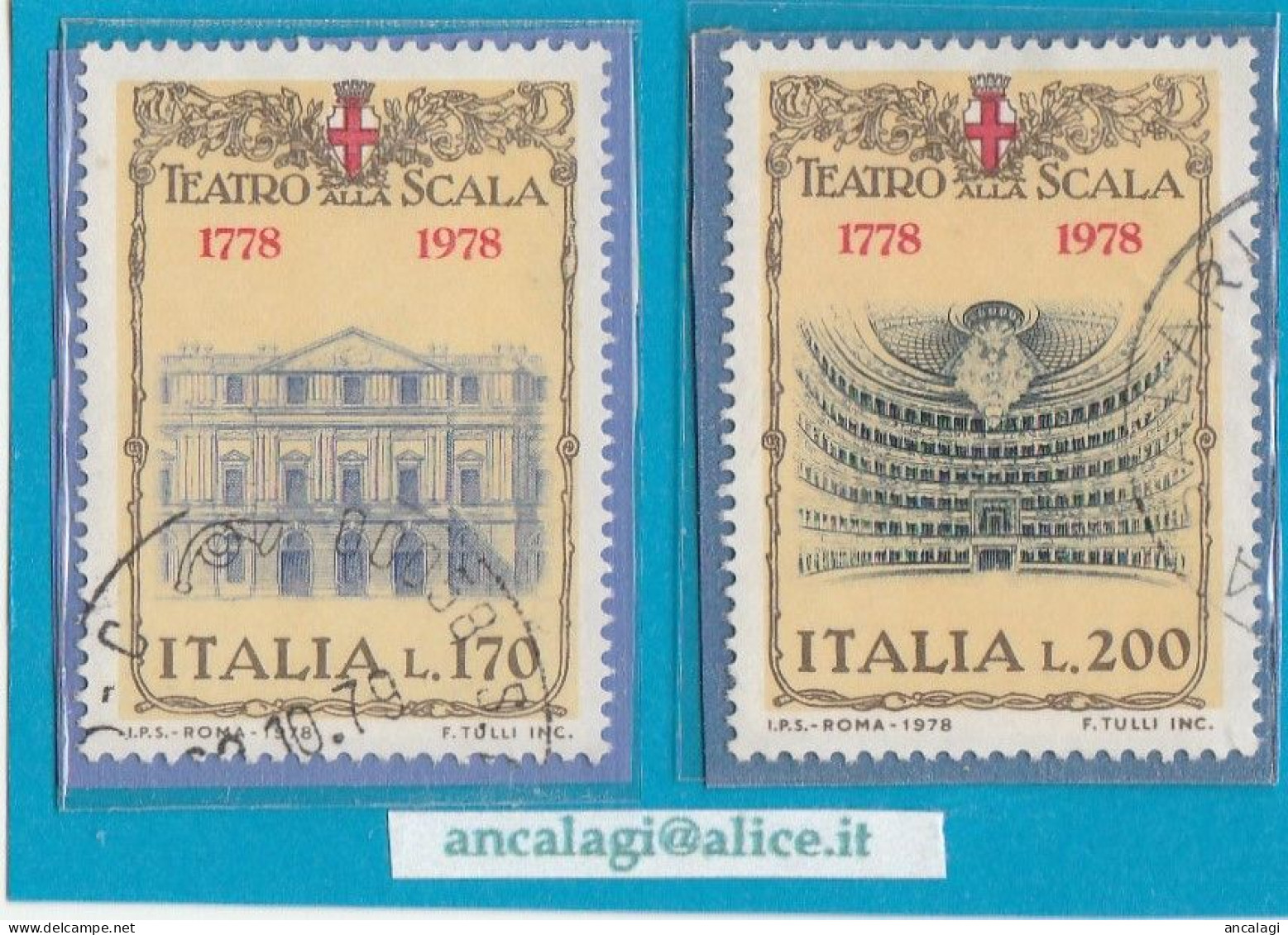 USATI ITALIA 1978 - Ref.0387A "TEATRO ALLA SCALA" Serie Di 2 Val. - - 1971-80: Usati