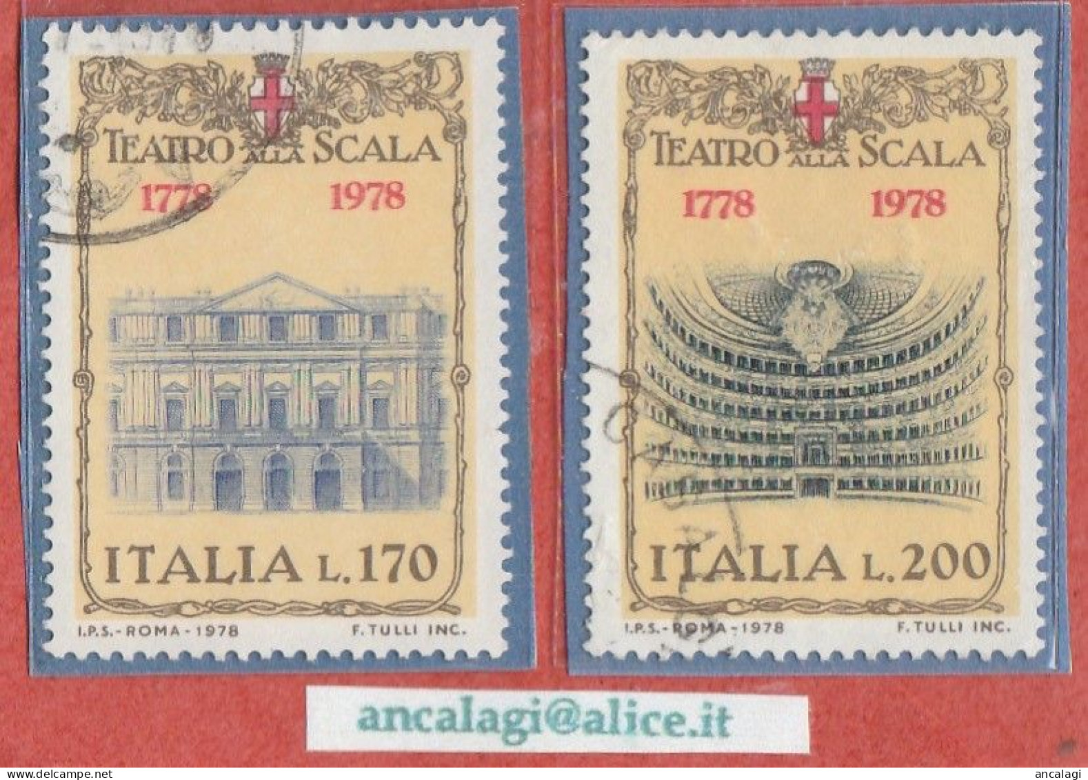 USATI ITALIA 1978 - Ref.0387B "TEATRO ALLA SCALA" Serie Di 2 Val. - - 1971-80: Gebraucht