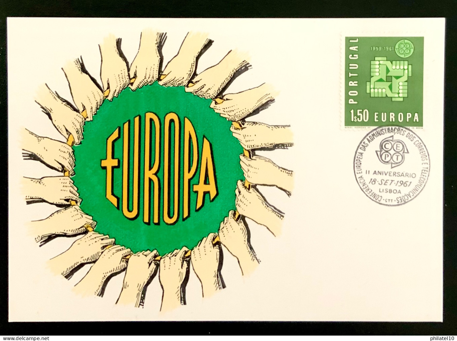 1961 PORTUGAL CARTE 1er JOUR EUROPA - FDC