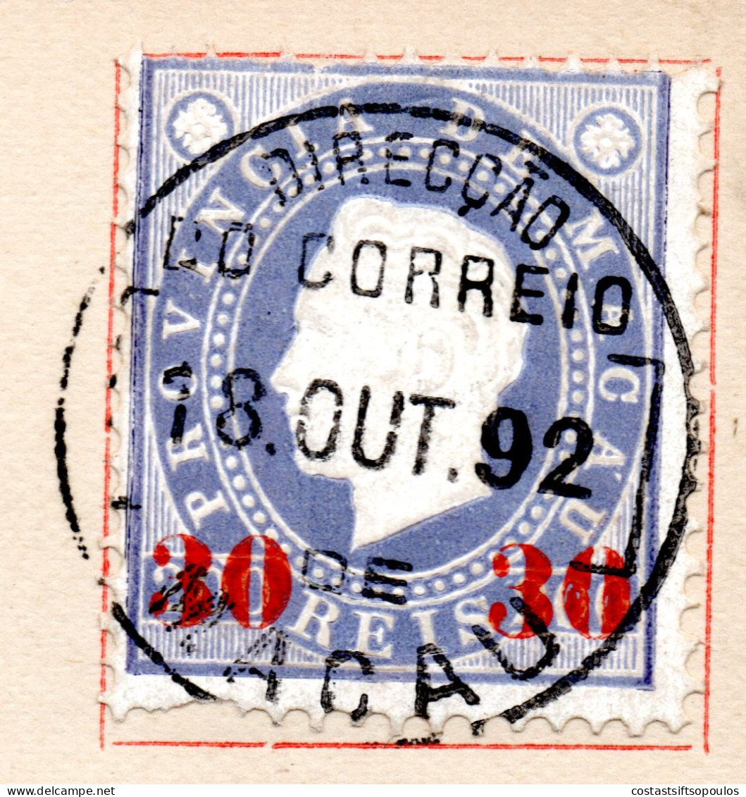 2873. CHINA,PORTUGAL,MACAO,POST CARD WITH REPLY WITH 1892 SC.45 - Briefe U. Dokumente