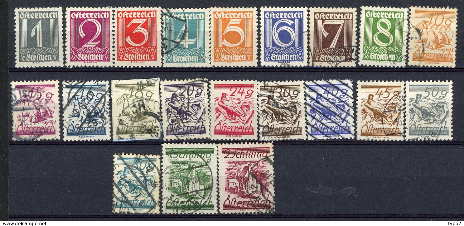 AUTRICHE - 1925 Yv. N° 331 à 350 Complet  O/ *  Symboles Cote 30 Euro  BE R 2 Scans - Gebraucht