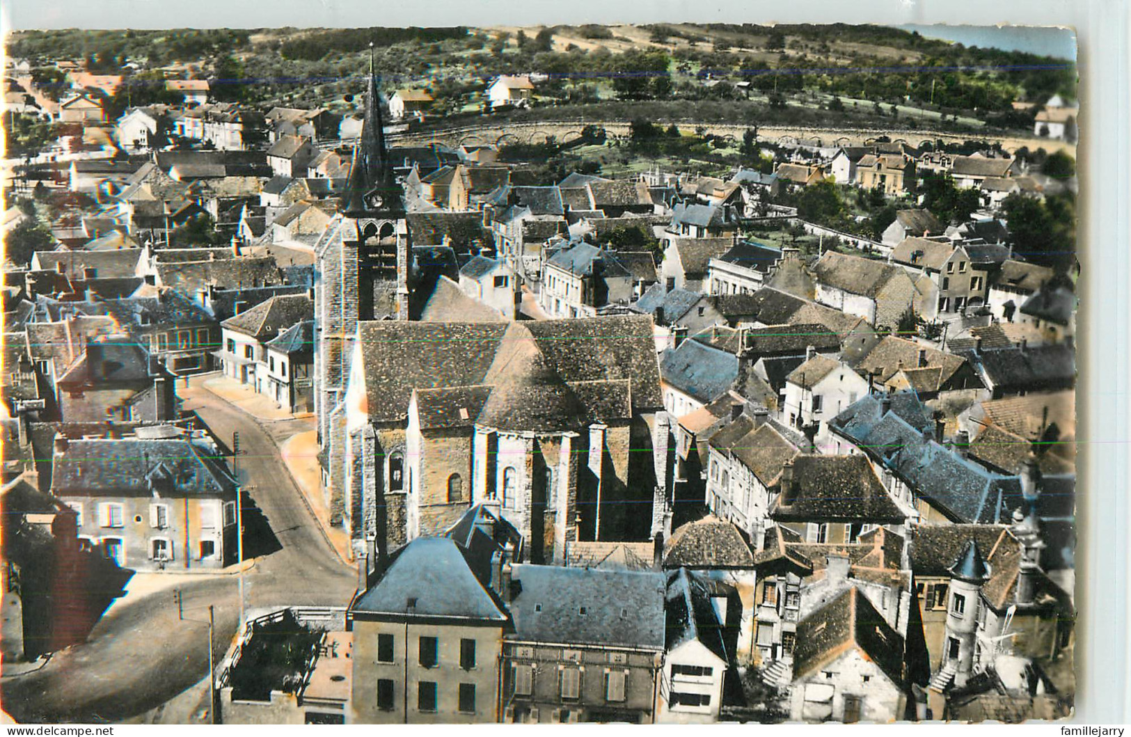 34781 - PONT SUR YONNE - CPSM - EN AVION AU DESSUS DE / VUE D ENSEMBLE L EGLISE - Pont Sur Yonne