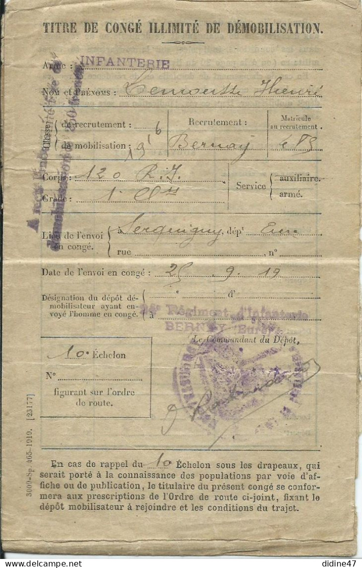 MILITARIA - LIVRET MILITAIRE - CLASSE 1916 - Documenti