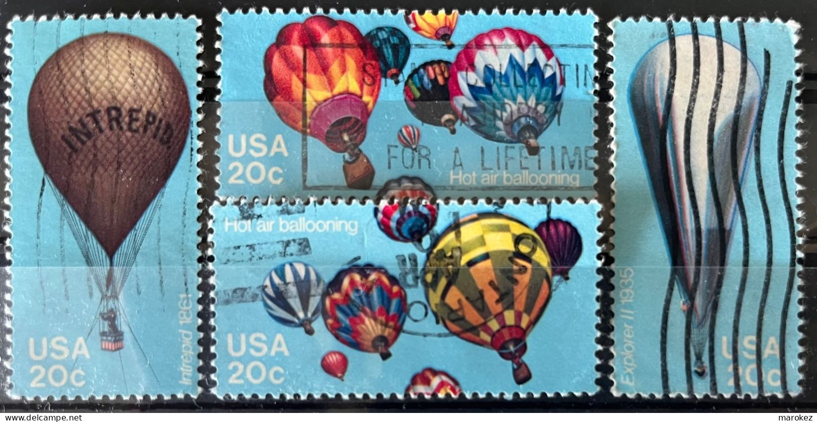 UNITED STATES 1983 Transport - Hot Air Baloons Postally Used Set  MICHEL # 1916,1917,1918,1919 - Used Stamps