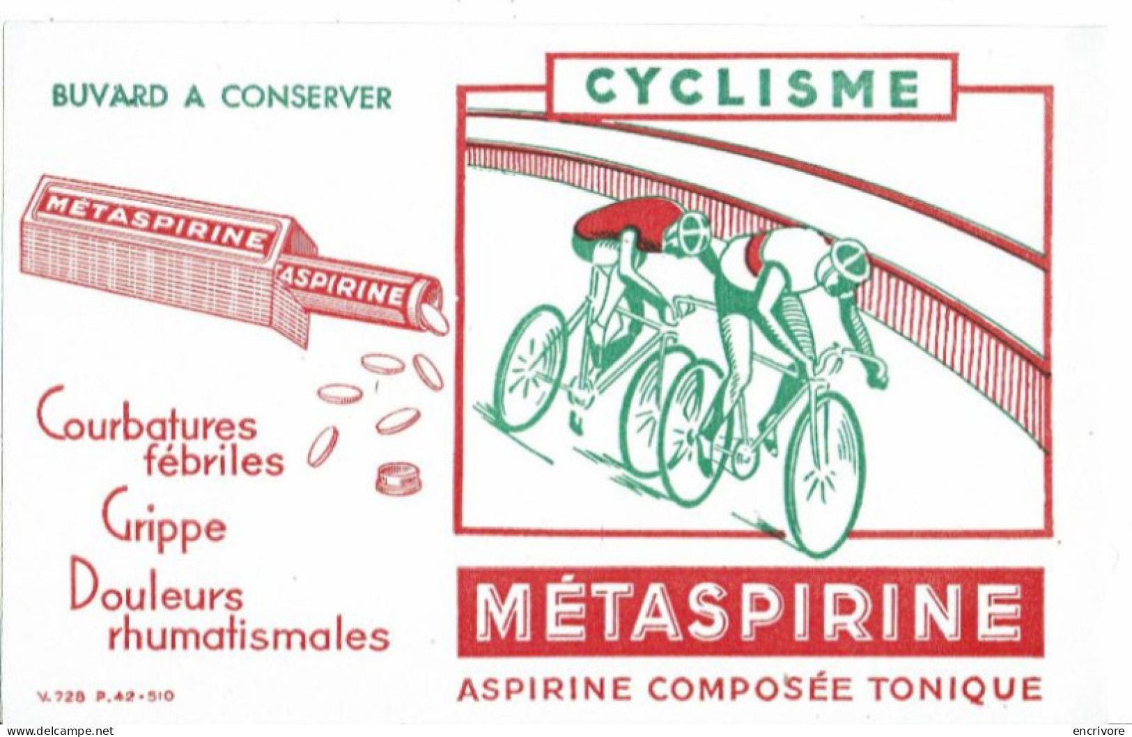 Buvard METASPIRINE Sport Cyclisme - Drogisterij En Apotheek