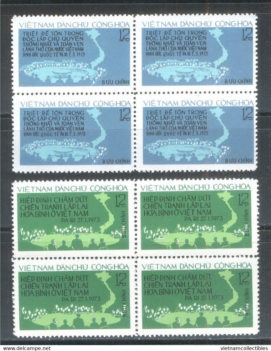 Blocks 4 Of North Vietnam MNH Perf Stamps 1975 : 2nd Anniversary Of Paris Agreement On Viet Nam (Ms294) - Vietnam