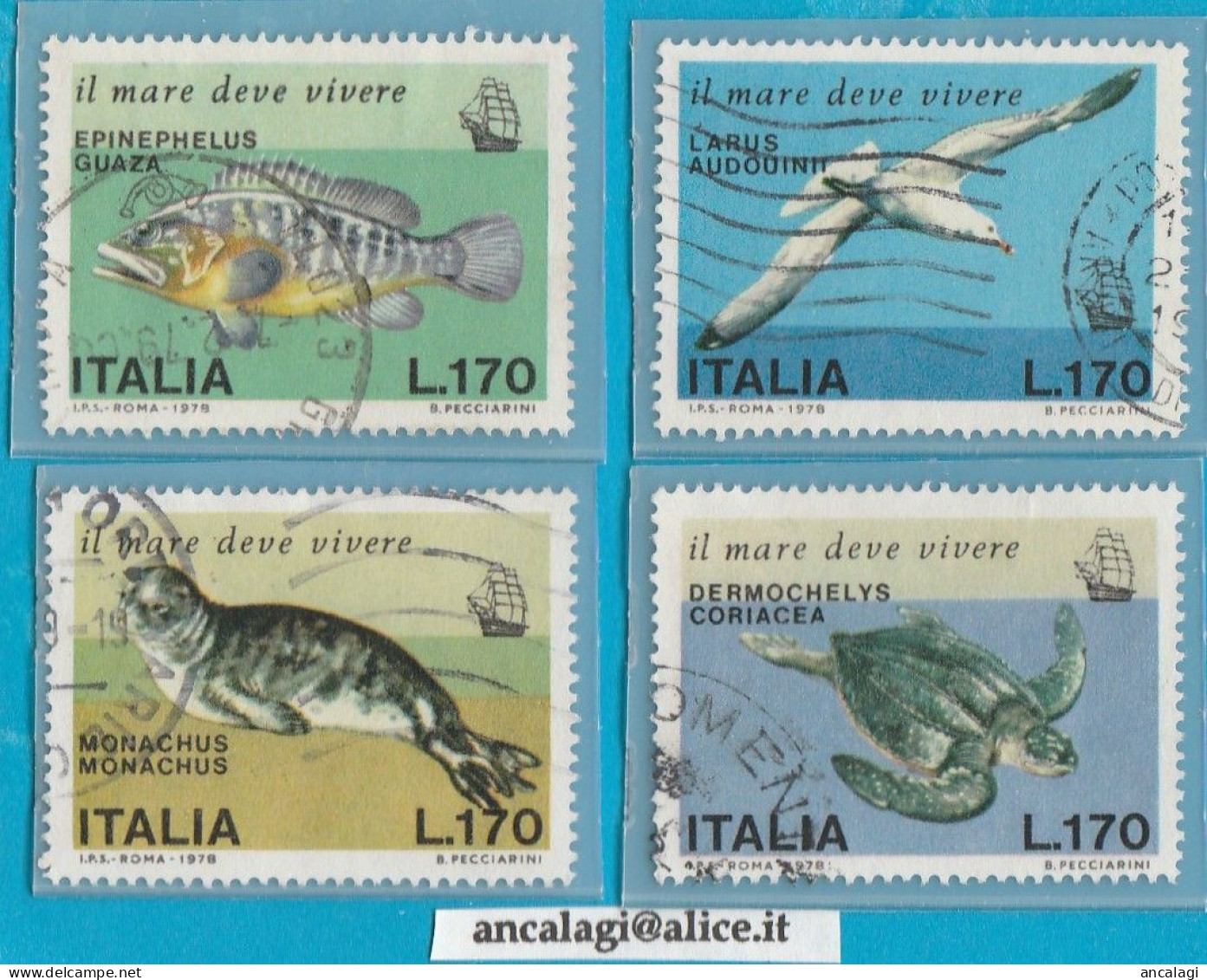 USATI ITALIA 1978 - Ref.0389A "SALVAGUARDIA DEL MARE" Serie Di 4 Val. - - 1971-80: Usati