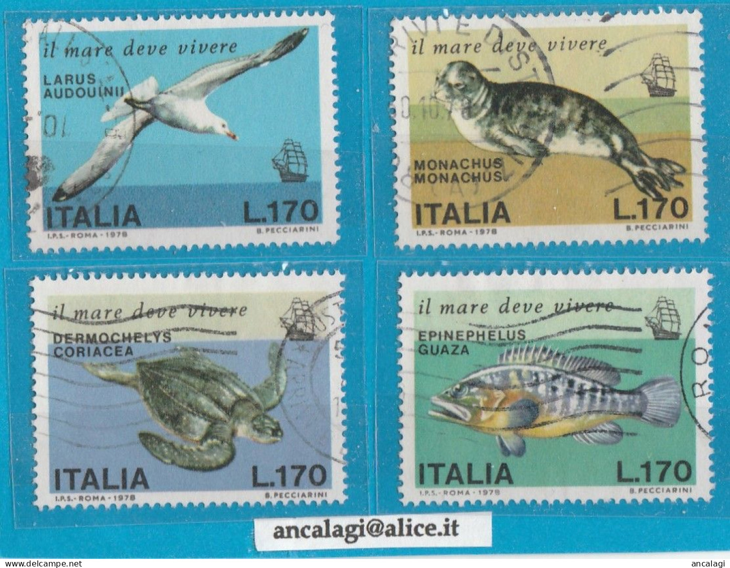 USATI ITALIA 1978 - Ref.0389E "SALVAGUARDIA DEL MARE" Serie Di 4 Val. - - 1971-80: Oblitérés
