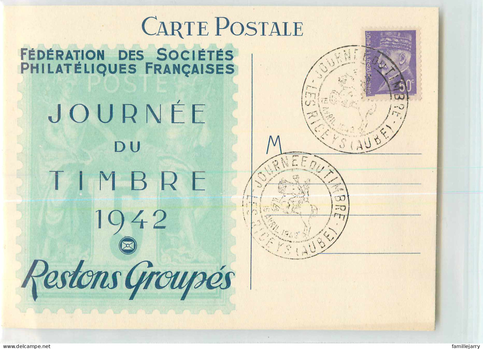 39633 - LES RICEYS - JOURNEE DU TIMBRE 1942 - Les Riceys