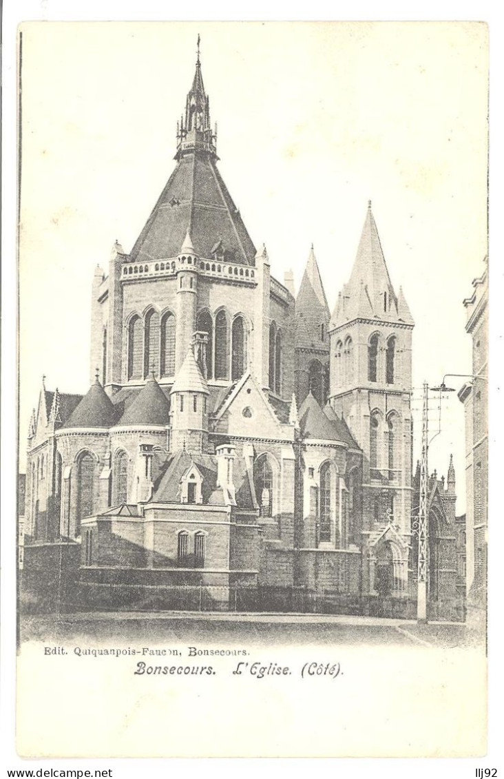CPA BELGIQUE - BONSECOURS - L'Eglise (Côté) - Dos Non Divisé - Péruwelz