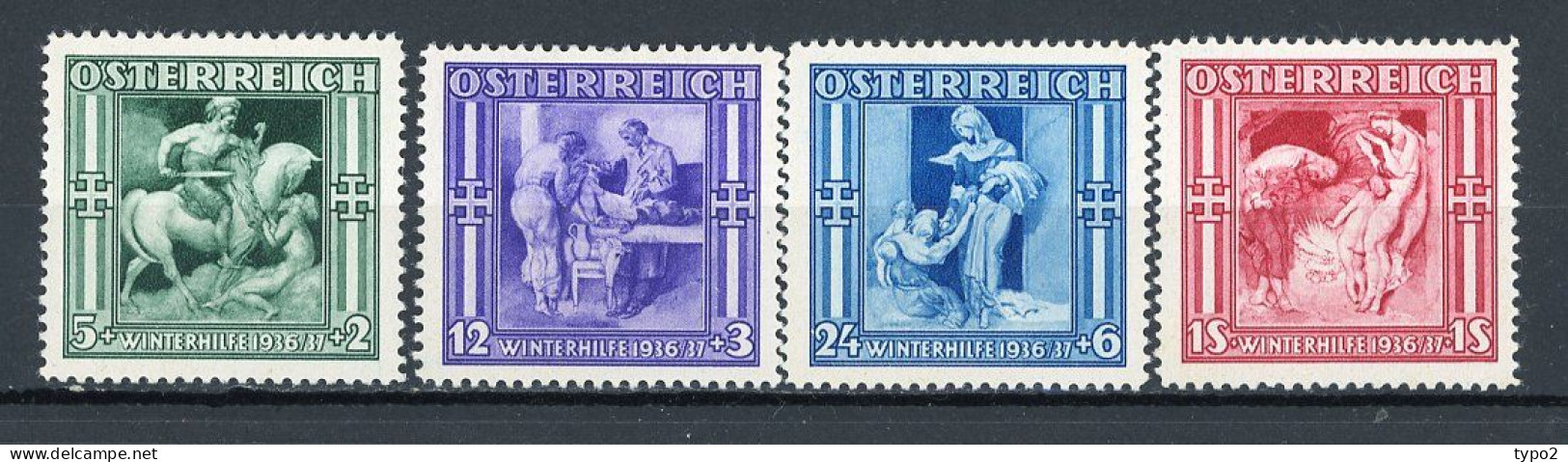 AUTRICHE - 1936  Yv. N° 485 à 488 Complet  *  Secours D'hiver Cote 13 Euro  BE  2 Scans - Ungebraucht